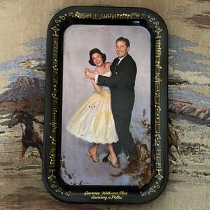 Vintage Lawrence Welk and Alice Dancing a‎ Polka Decorative Tray